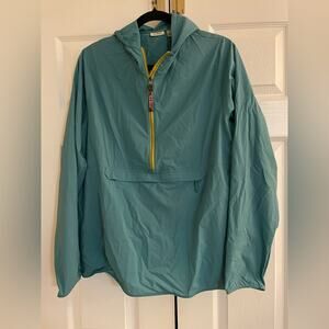 L.L. Bean Teal green Pullover Jacket with Yellow Zipper large